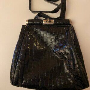 Black  patten dinner bag